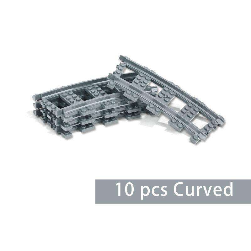 Прямые железнодорожные пути изогнутые аксессуары автомобильные блоки строительные наборы DIY 10-100 шт. детские игрушки moc кирпичи городской переключатель железнодорожный переезд