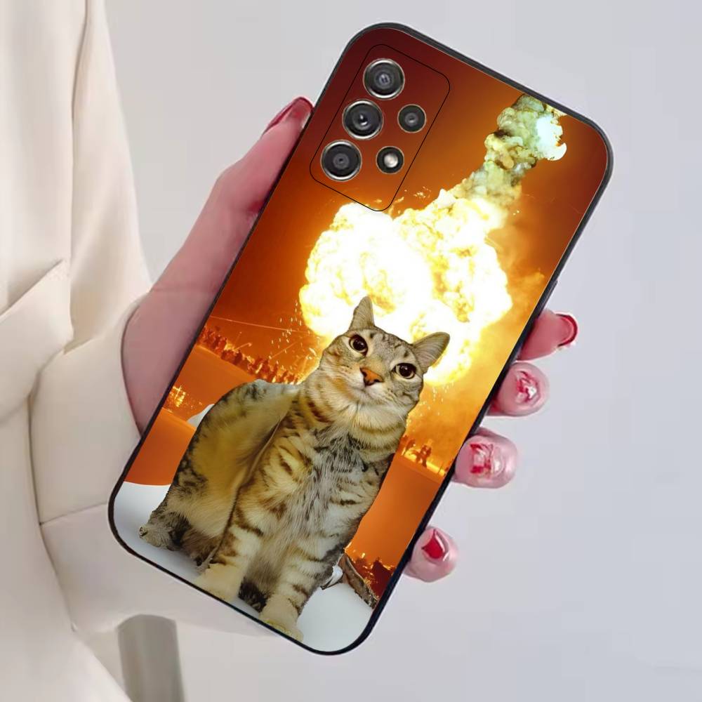 F-Funny Animal Cat  Phone Case Black Silicone Soft For Samsung S25,S24,S21,S22,S23,S30,Ultra,S20,Plus,Fe,Lite