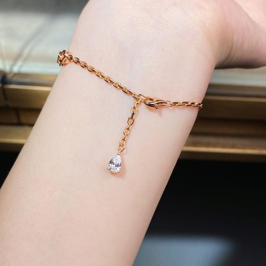 Ожерелье из стерлингового серебра S925 с покрытием из 18-каратного золота и розовым бриллиантом «Ледяной цветок» для женщин