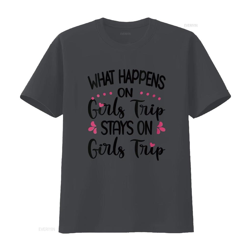 Женская футболка What Happens On Girls Trip Stays Travel винтажная стираная уличная одежда эластичная мягкая унисекс дизайнерская одежда