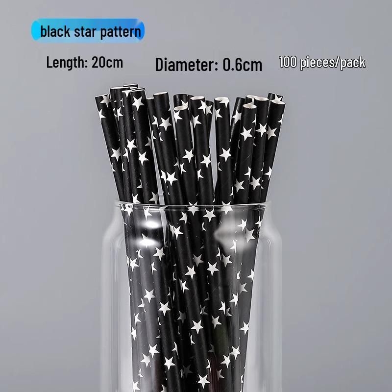 100 Eco-Friendly Colored Paper Straws: Disposable, Creative Party Straws for Juice & Cocktails