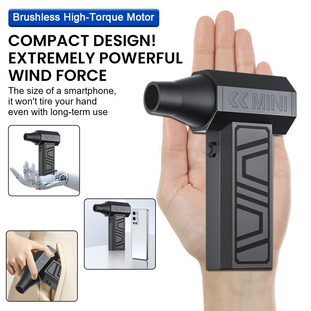 Type-C Charging 5 Outlet Nozzles Electric Air Duster Portable Cleaning Blower Tool Turbo Blower Jet Fan Blowing Snow 130000RPM