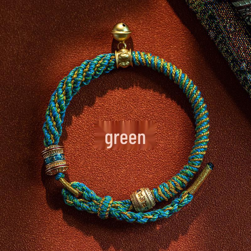 Тибетская шестислоговая мантра красный плетеный браслет, пятицветный шнур для мужчин и женщин, этническое украшение года Бэнмин.