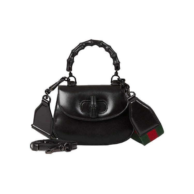 GUCCI Bamboo 1947 Leather Bamboo Bag Handbag, Shoulder Bag Mini Women's Black 686864-10ODP-1060