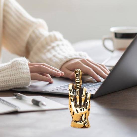 1/2/3 шт. Миниатюрная латунная фигурка среднего пальца, золотая статуэтка с жестом руки, скульптура для дома