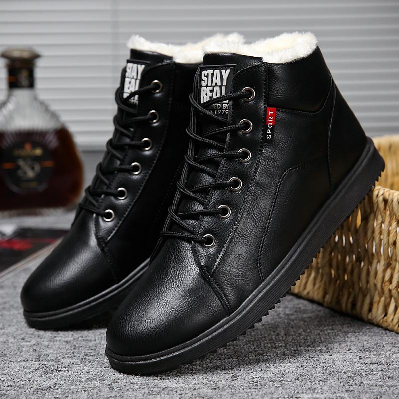 Fashion Winter Snow Boots Super Warm Size 35~48 Genuine Natural Leather Handmade Men Winter Shoes  jki9