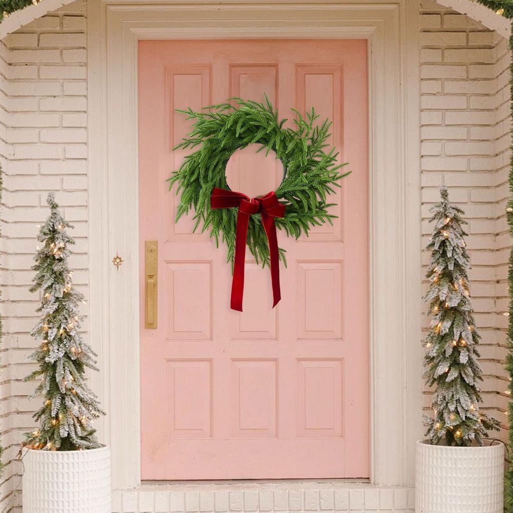 19inch Artificial Pine Christmas Wreath Front Door Multifunctional Xmas Garland for Holiday