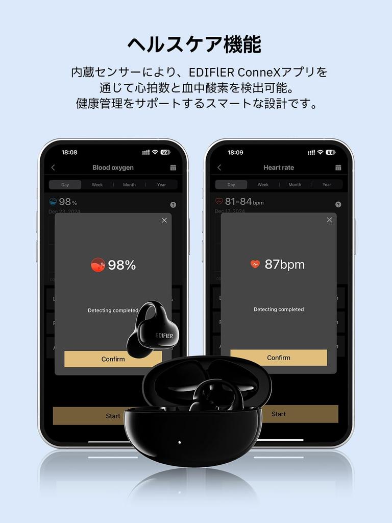 Edifier LolliClip Наушники с открытым ухом Беспроводные наушники Bluetooth с шумоподавлением Высокое разрешение Не блокирует уши Спящий телефон с микрофоном