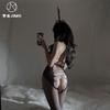 Sex Underwear Tear Play * Hollow Sexy Perspective Mesh Clothes Hanging Neck Temptation Thin Women Open Onesie