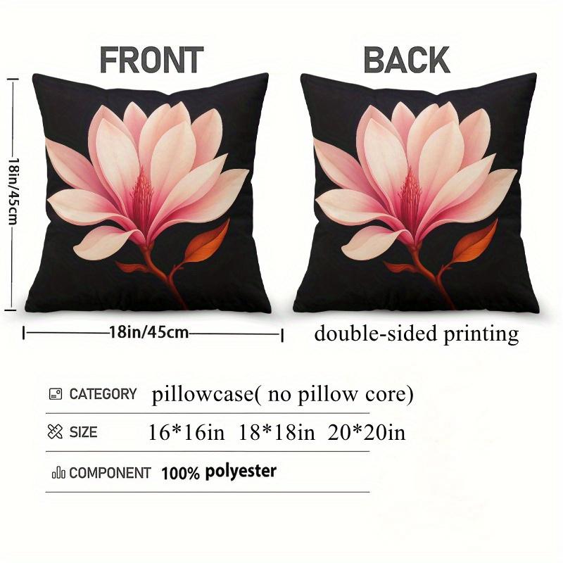 One Cushion Cover Featuring Blooming Magnolia Flowers, Designed With A Festive Theme, Includes A Hidden Zipper, Suitable For Sof