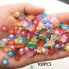 100 Pieces Luminous Mini Sea Turtles Cute Small Miniature Figurines Bead Charms for Cake