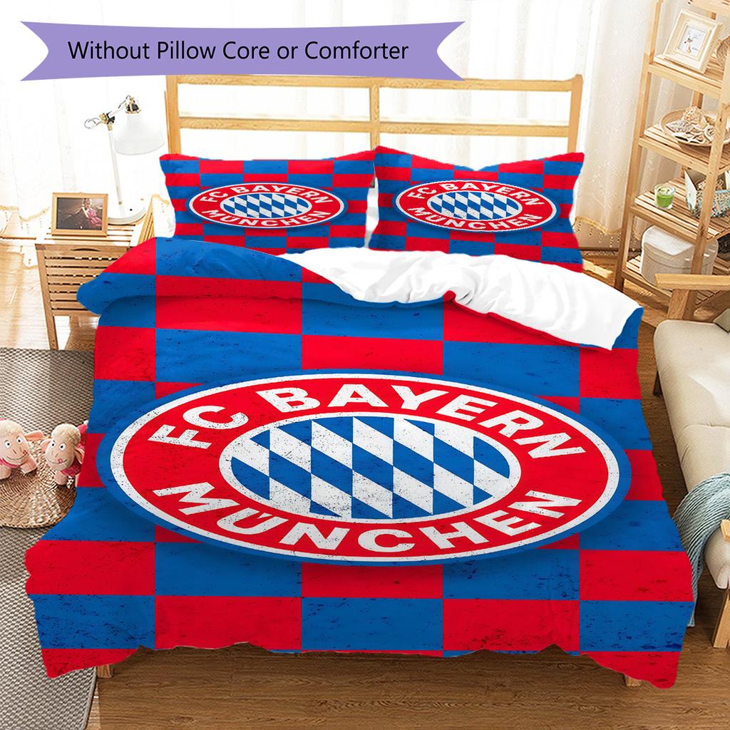 FCB logo Pattern Bedding Quilt Set Quilt Cover Pillowcase Home Decoration Birthday Gift (1 * duvet cover + 2 * pillowcase, without core)