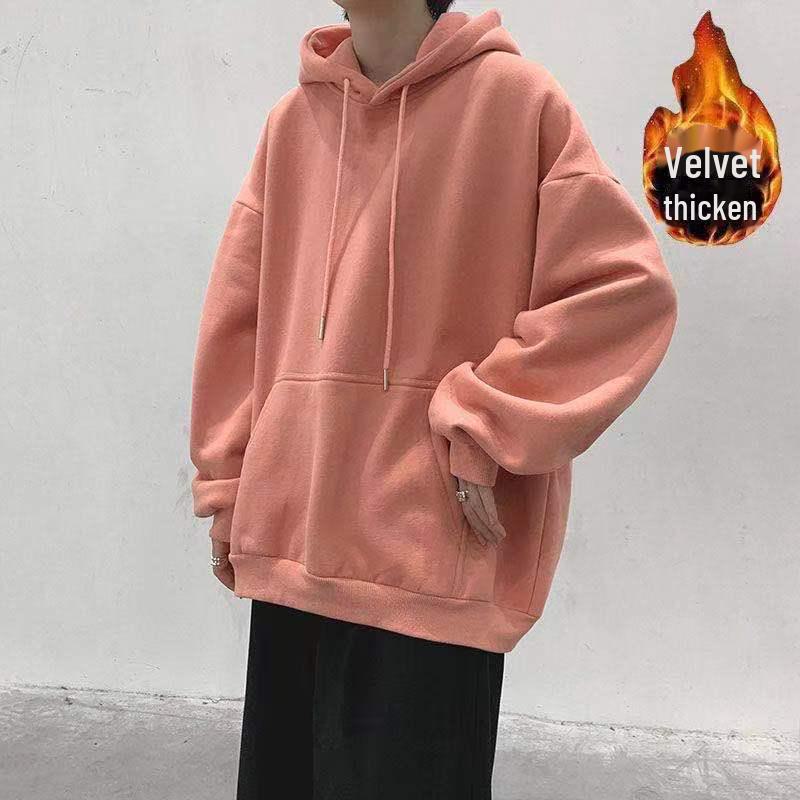 Мужская толстовка свободного кроя с капюшоном в корейском стиле осень/зима