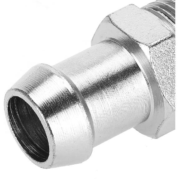 Heater Hose Fitting, Pump Inlet Adapter, 1/2in NPT 5/8in Barb Chrome Metal Fitting Intake Manifold Heater Hose