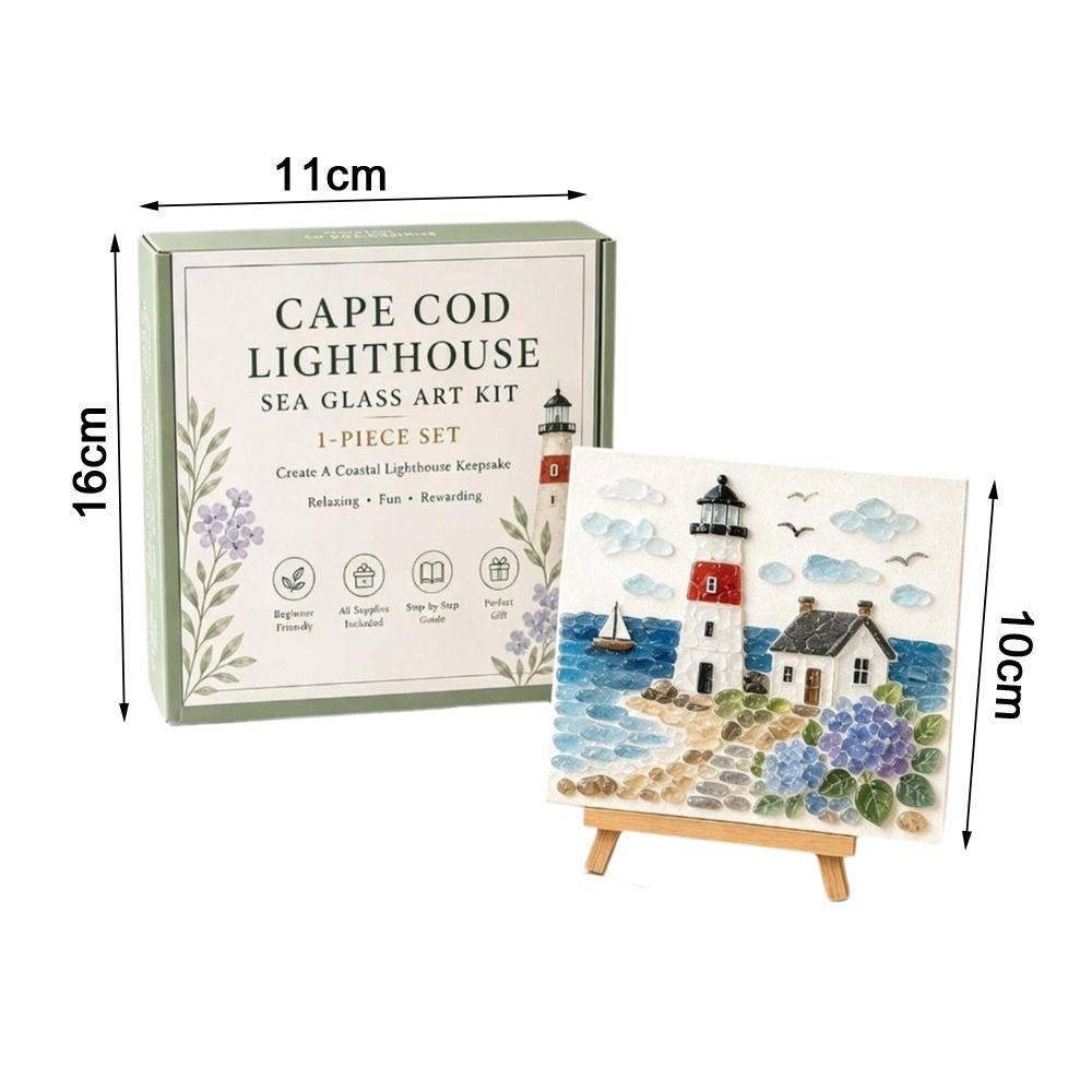Ocean Landscape DIY Glass Craft Glass Tiles Home Decor Kit Glass Mosaic Kit for Home Decor