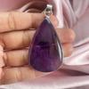 925 Sterling Silver Natural Amethyst Gemstone Pendant Silver Chain Necklace