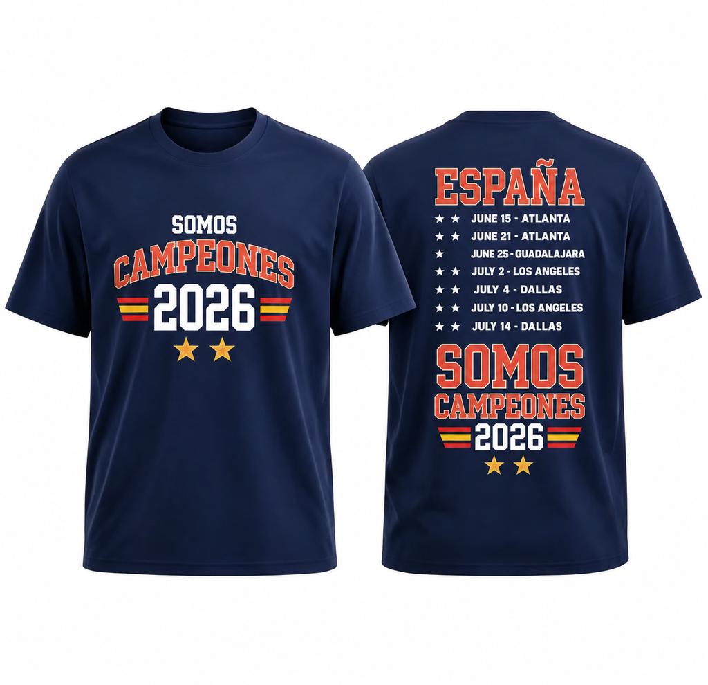 2026 Espana Somos Campeones Tshirt Spain Champion Souvenir Short Sleeve Tee Casual Sports