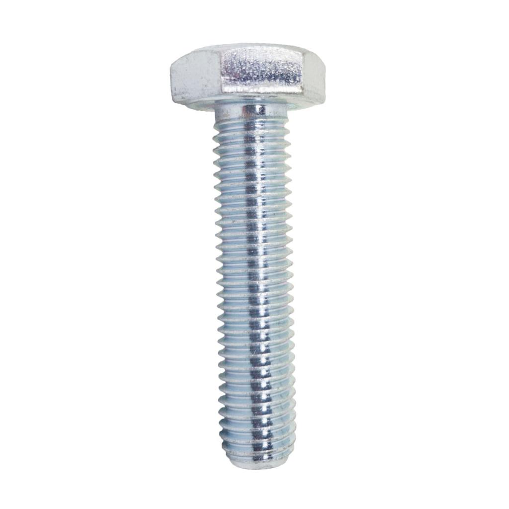 Hexagonal head screw, full thread, M5x35, class 8.8, DIN933, white galvanized
