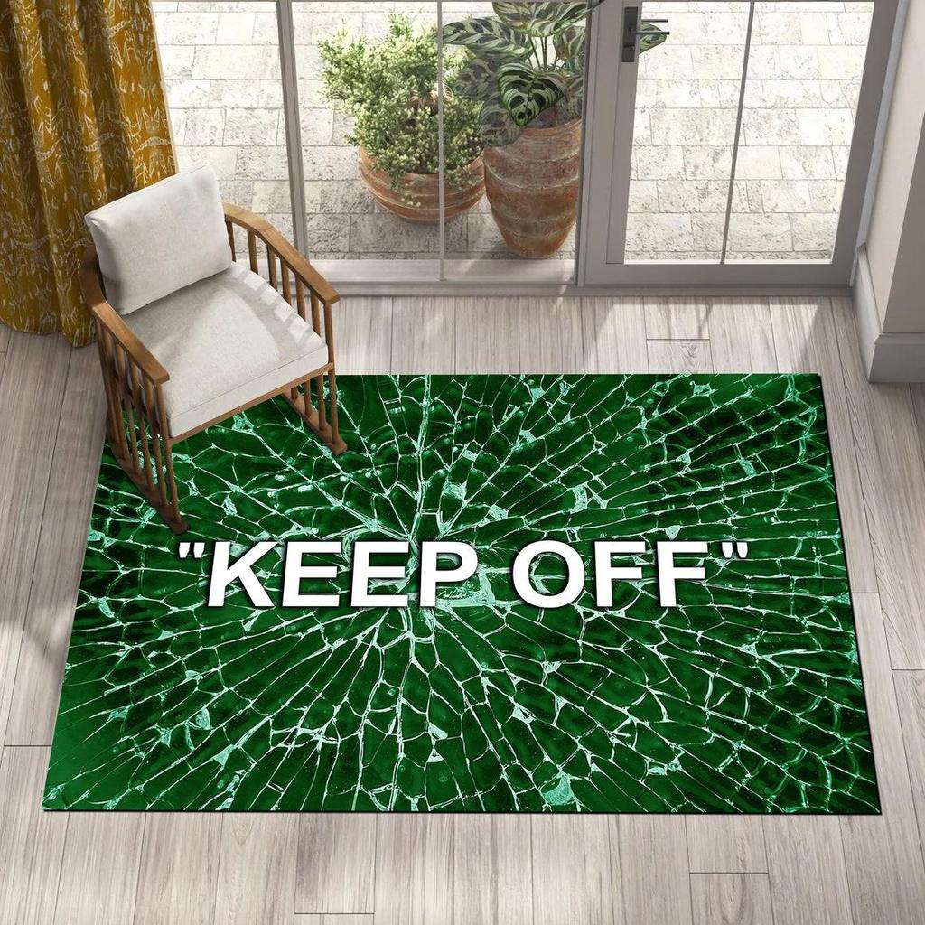 Коврик KEEP OFF Hype Decor, большой черно-белый ковер Hype Decor, ковер для гостиной, подарок на новоселье