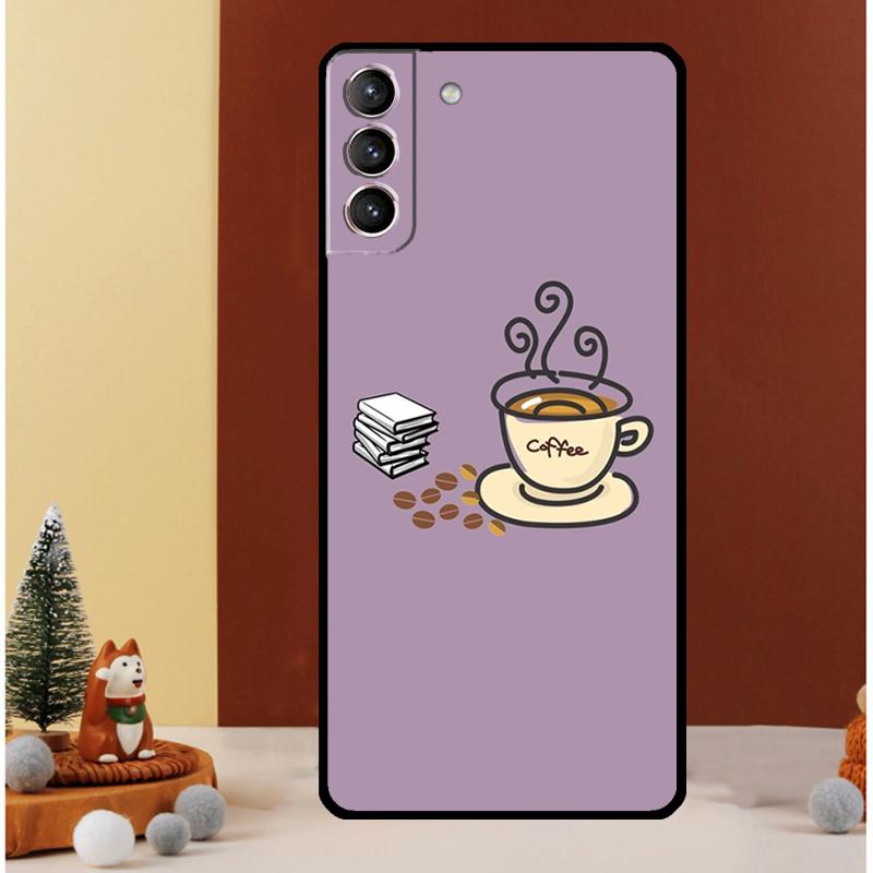 Чехол «Книги и Кофе» для Samsung Galaxy S23 S24 Ultra S8 S9 S10 S22 Plus Note 10 20 Ultra S20 S21 FE