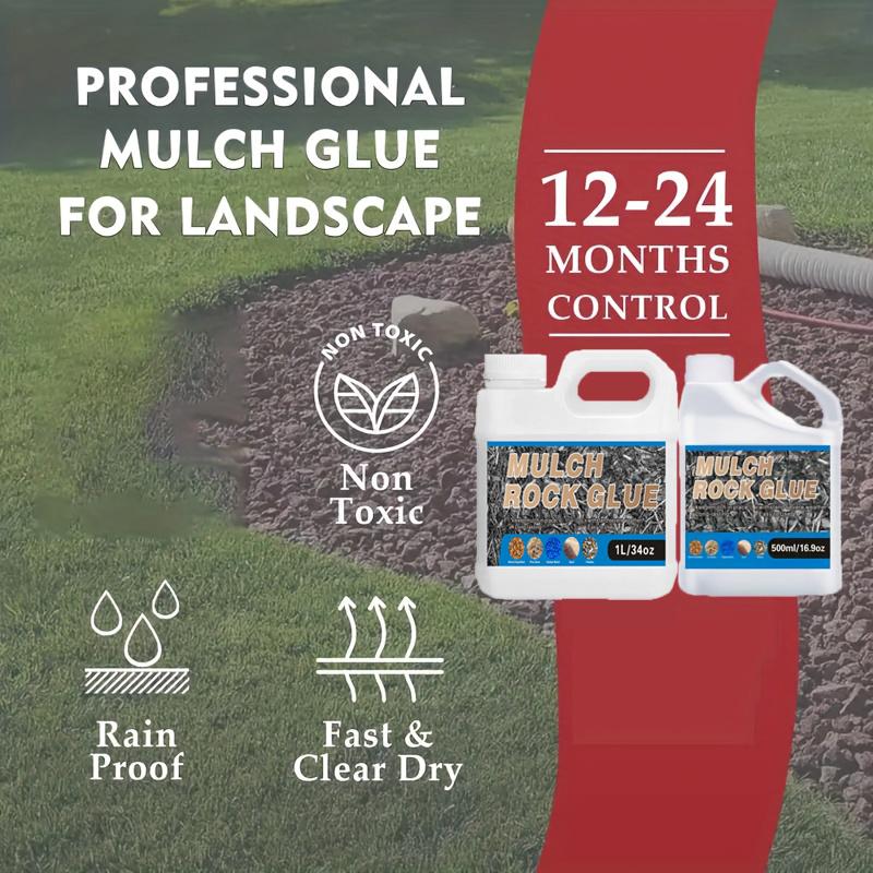 16.9/34 унции Быстросохнущий клей-фиксатор для мульчи Удерживает мульчу на месте Долговечный садовый клей для бетона, гальки, сосновой хвои