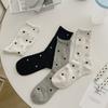 Women's Summer Thin Polka Dot Mesh Breathable Curled Mid Tube Stack Cotton Socks