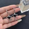 Gothic Black Star Drop Earrings Punk Crystal Heart Dangle Earrings Fashion Creative Ear Buckle Women Party Jewelry Accessories