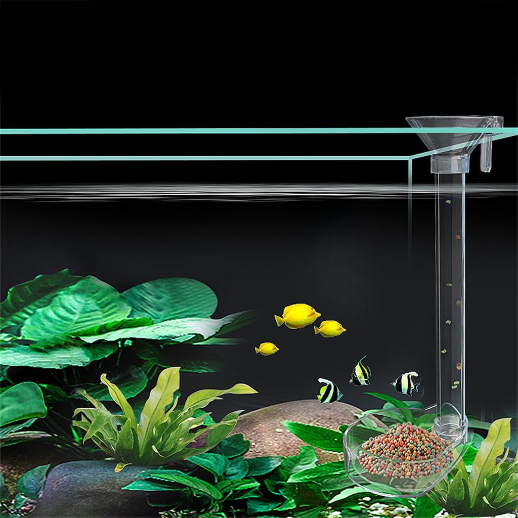 Feeding Food Tube for FishTank Feeding Tools with Dish Bowl Easy Clean Transparent Acrylic Crystal Shrimp Pot