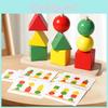 Wooden Shape Sorting Blocks With Color Matching For Early Education Kids