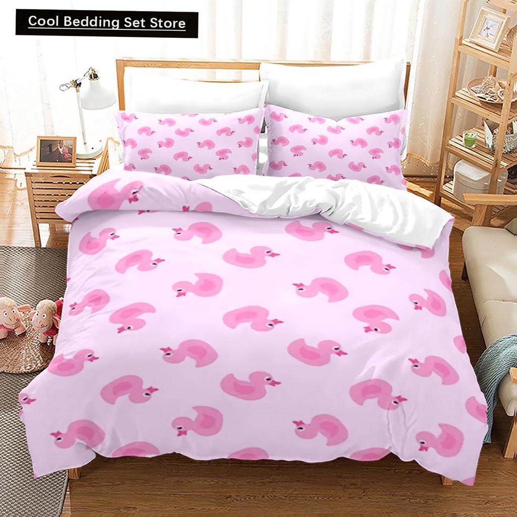 Yellow Duck Bedding Set Single Twin Full Queen King Size Little Duck Bed Set Aldult Kid Bedroom Duvetcover Sets 3D Print 015