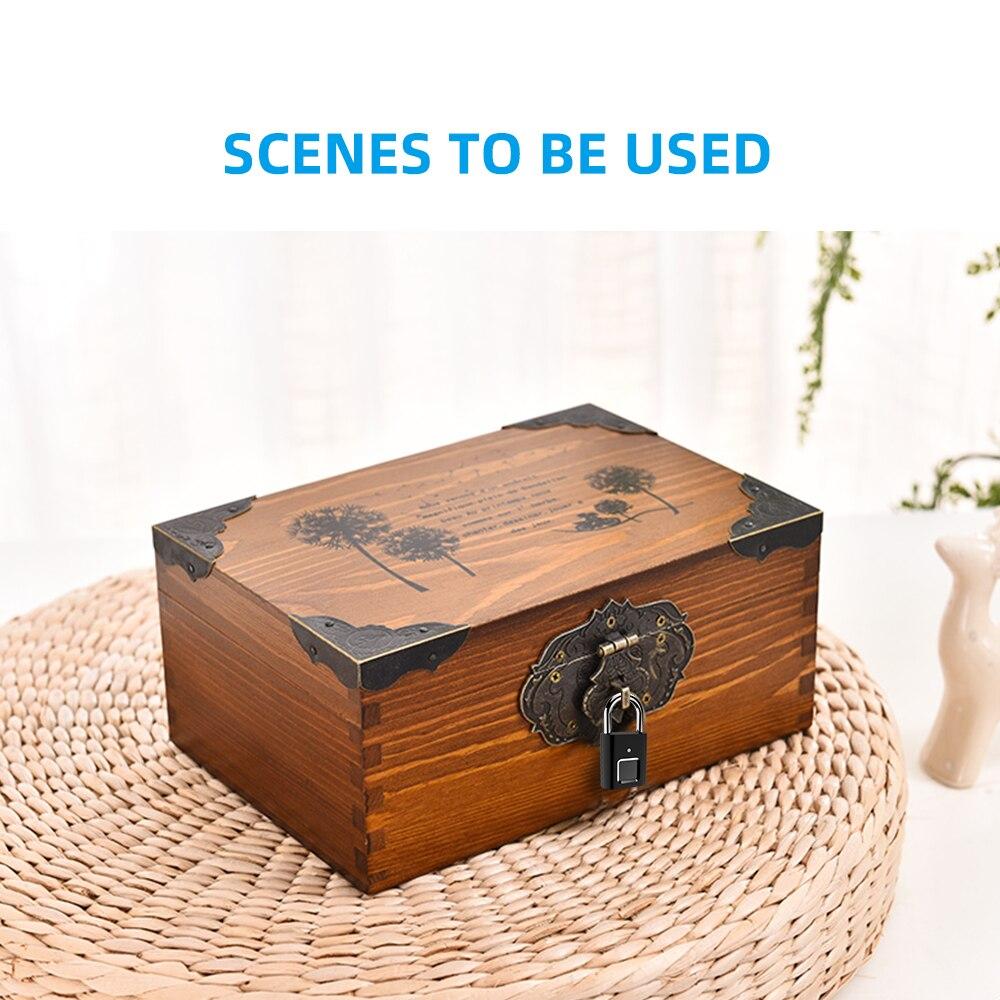 Keyless USB Rechargeable Door Lock Fingerprint Smart Padlock Quick UnlockAA