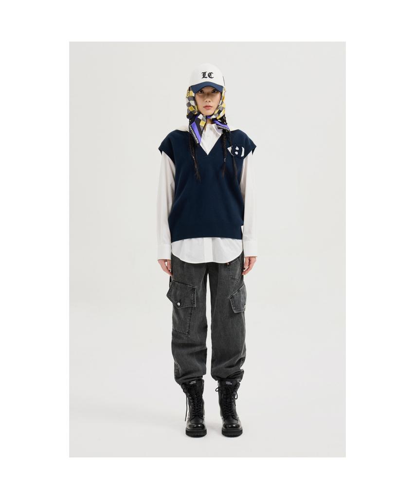 LUCKY CHOUETTE Coloring Hooded Knit Vest (Navy) Lfwas25120Nyx