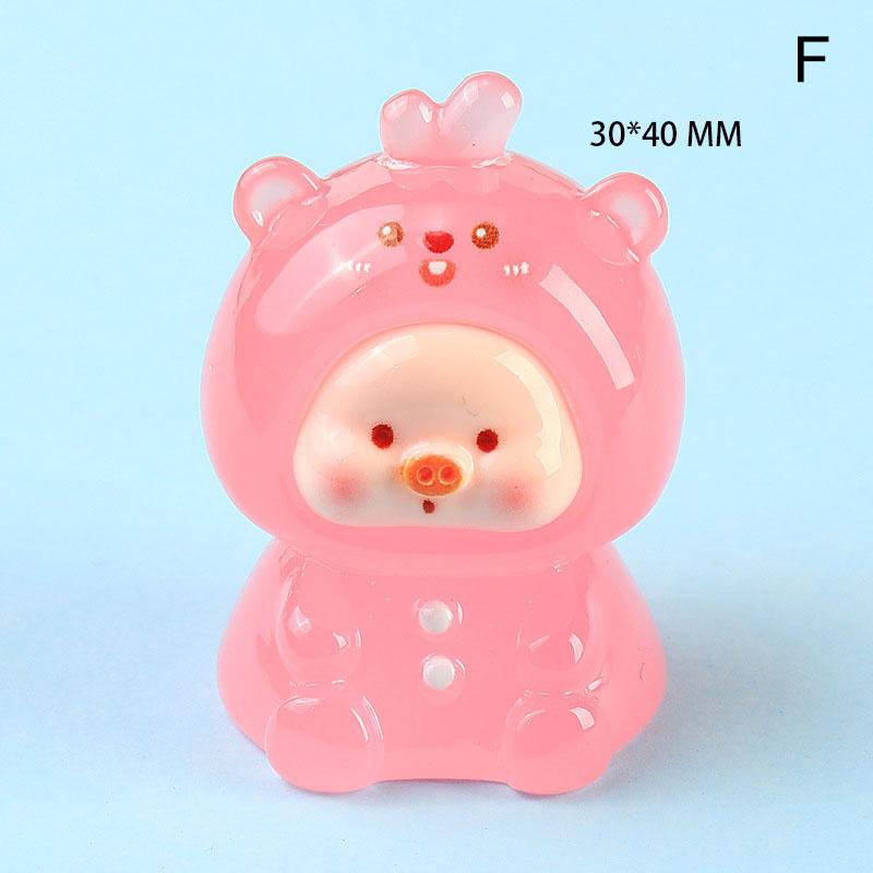 Смола мультфильм светящийся в темноте животное с мордочкой свиньи украшения аксессуары автомобиль настольное украшение