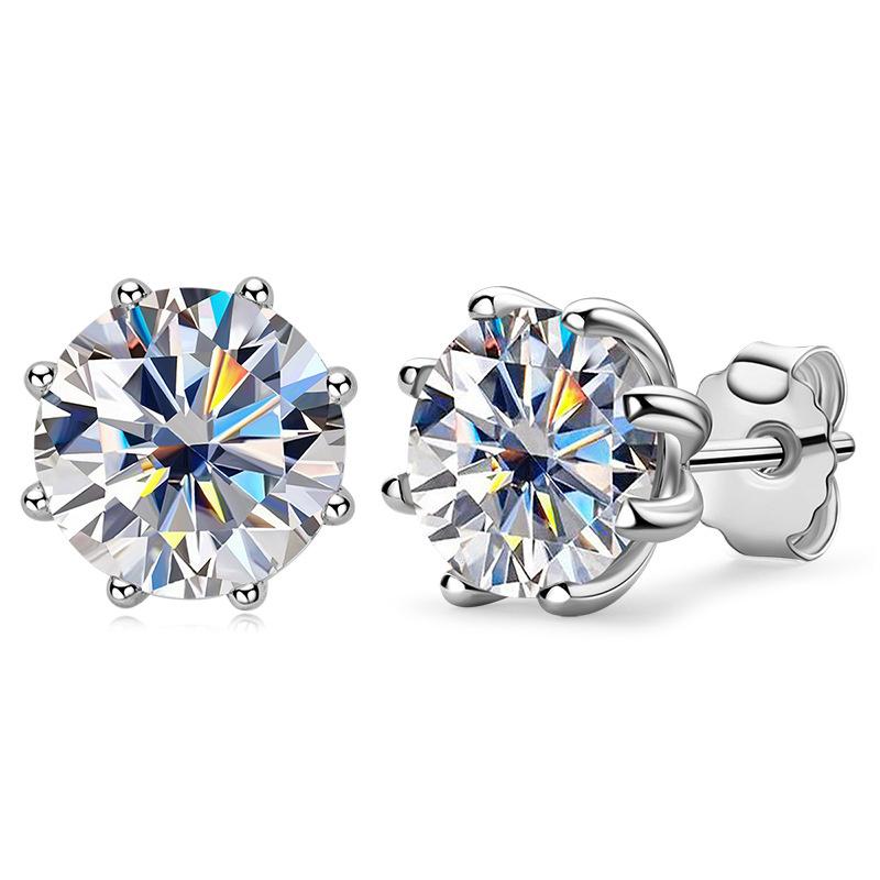 Серьги-гвоздики Joycejelly Real 2 Carat D Color Moissanite для женщин, высочайшее качество, 100% стерлинговое серебро 925 пробы, свадебные украшения, подарок