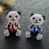 Colors Choose Big Crystal Heart Bear Brooch Cute Animal Pins And Brooches For Women Dress Coat Badges Jewelry