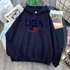 Usa Letters American Flag Stars And Stripes Mens Clothing Loose Crewneck Hoodie Autumn Pullover Hoodies Casual Pocket Sweatshirt