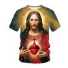 Мужская футболка с принтом Христа Иисуса 3D, уличная одежда Faith Fashion, Harajuku, повседневная, свободного покроя, летний топ