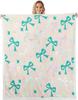 GUOYU Blanket Bow Sherpa Throw Blanket for Couch Bowknot Super Soft Cozy Fleece Dreamy Princess Style Blanket for Winter Plush Throw Pink Bow