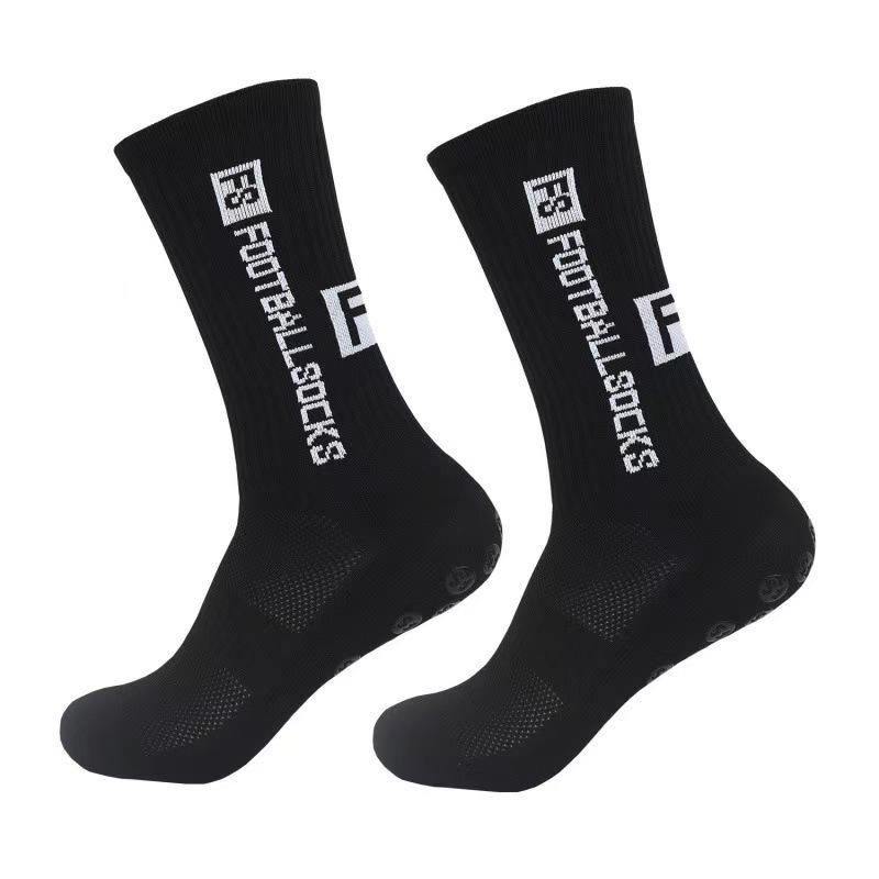 Solid Color Non-Slip Football Socks - Unisex, Shock-Absorbing, Mid-Calf, Breathable, Wear-Resistant Sports Socks with Towel Bottom Grip.
