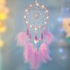 Dream Catcher Eye-catching Creative Shape Iron Ring LED Moon Dream Catcher Wall Art Ornament for Home