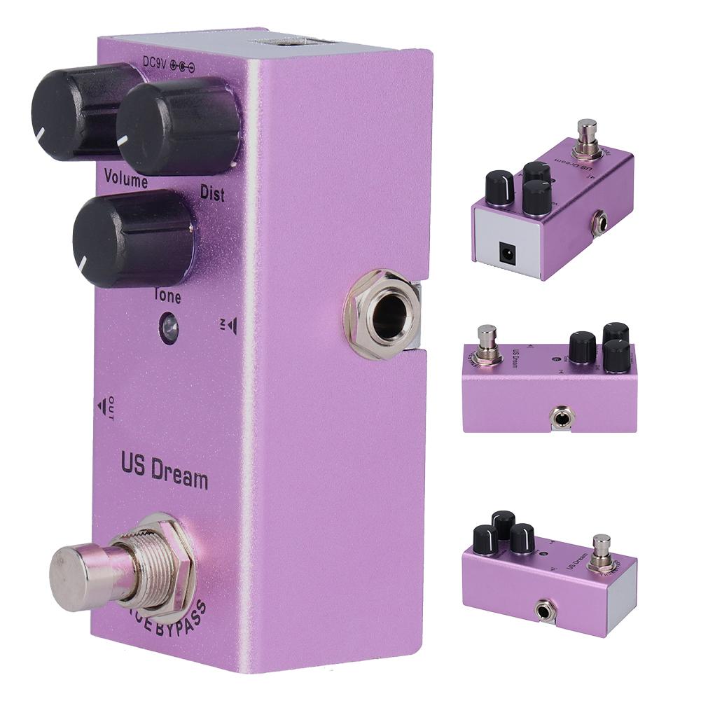 Педаль эффектов для электрогитары US Dream Distortion Mini True Bypass Фиолетовая DC 9V JDF‑4