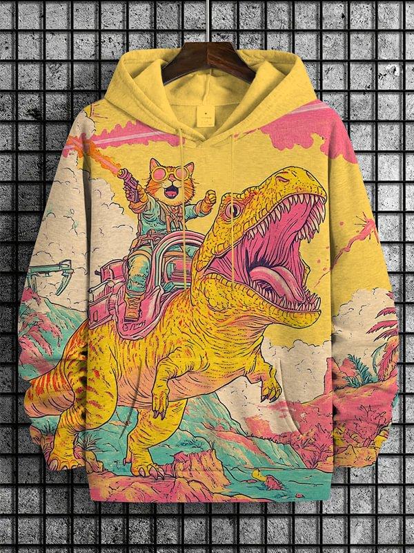 2026 Hoodies Funny Cat Dinosaur UFO Art 3D Printed Cartoon Sweatshirt Men Women Tracksuit Oversized Casual Street Y2k Coat