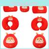 Dharma Dragon Plush Toy Doll Red Dragon New Year Dragon Of Fortune Neck Pillow Dragon Plush Hand Warmer