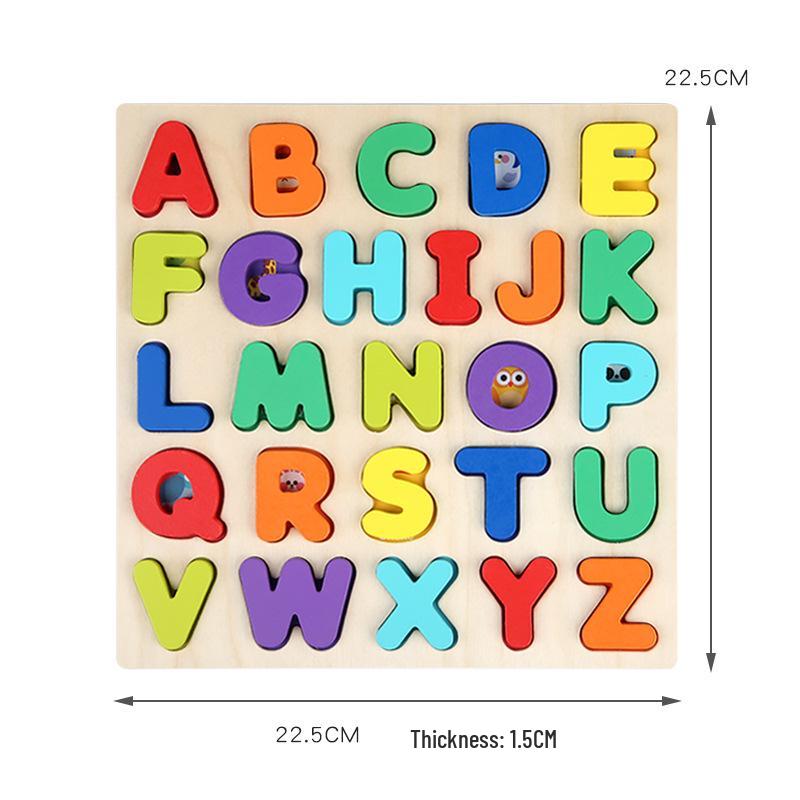 Montessori Kids' Educational Puzzle: Numbers, Letters, Shapes & Sizes Pegboard