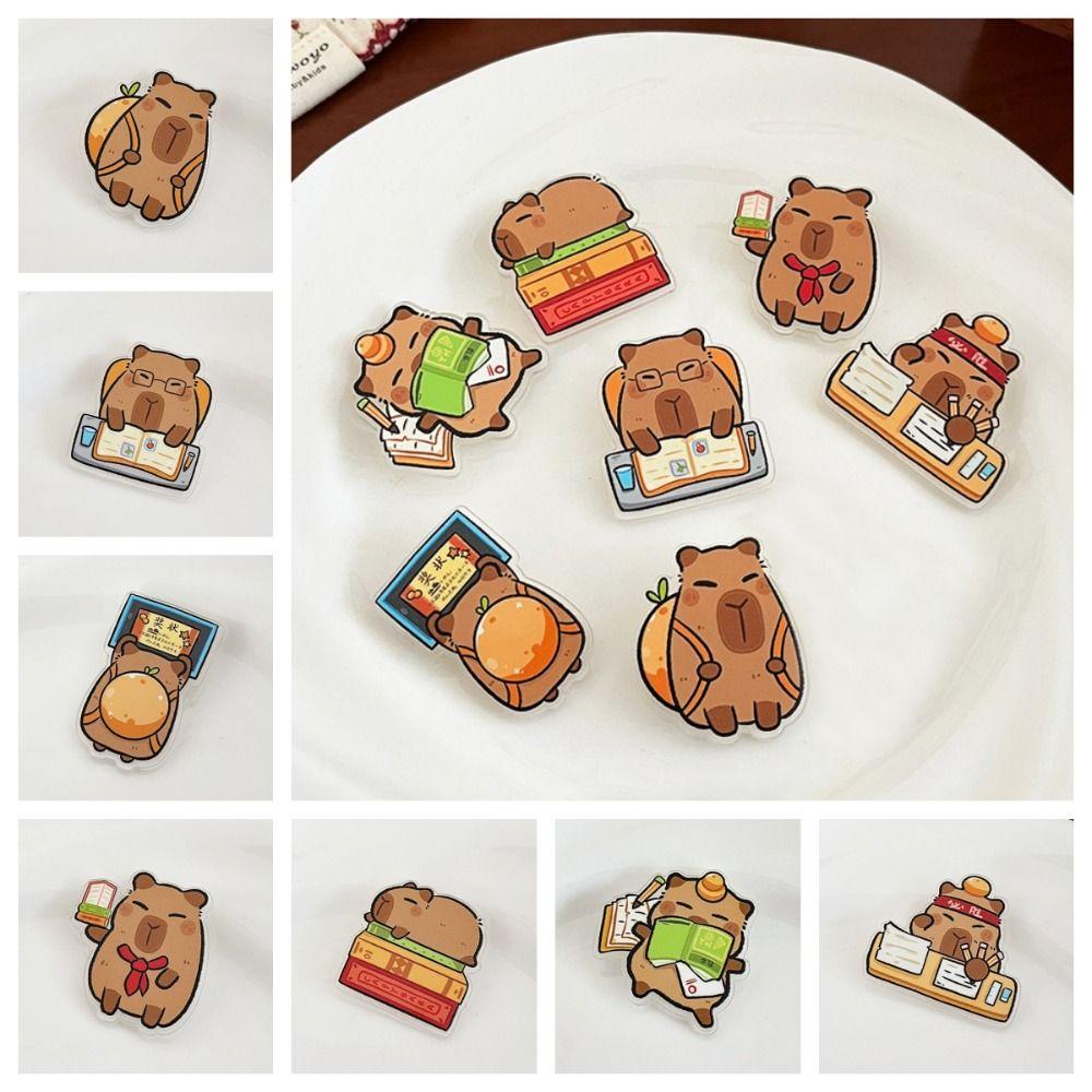 Милая брошь в виде капибары, значок капибары, значок капибары, мультяшная акриловая булавка в виде капибары, вечерние