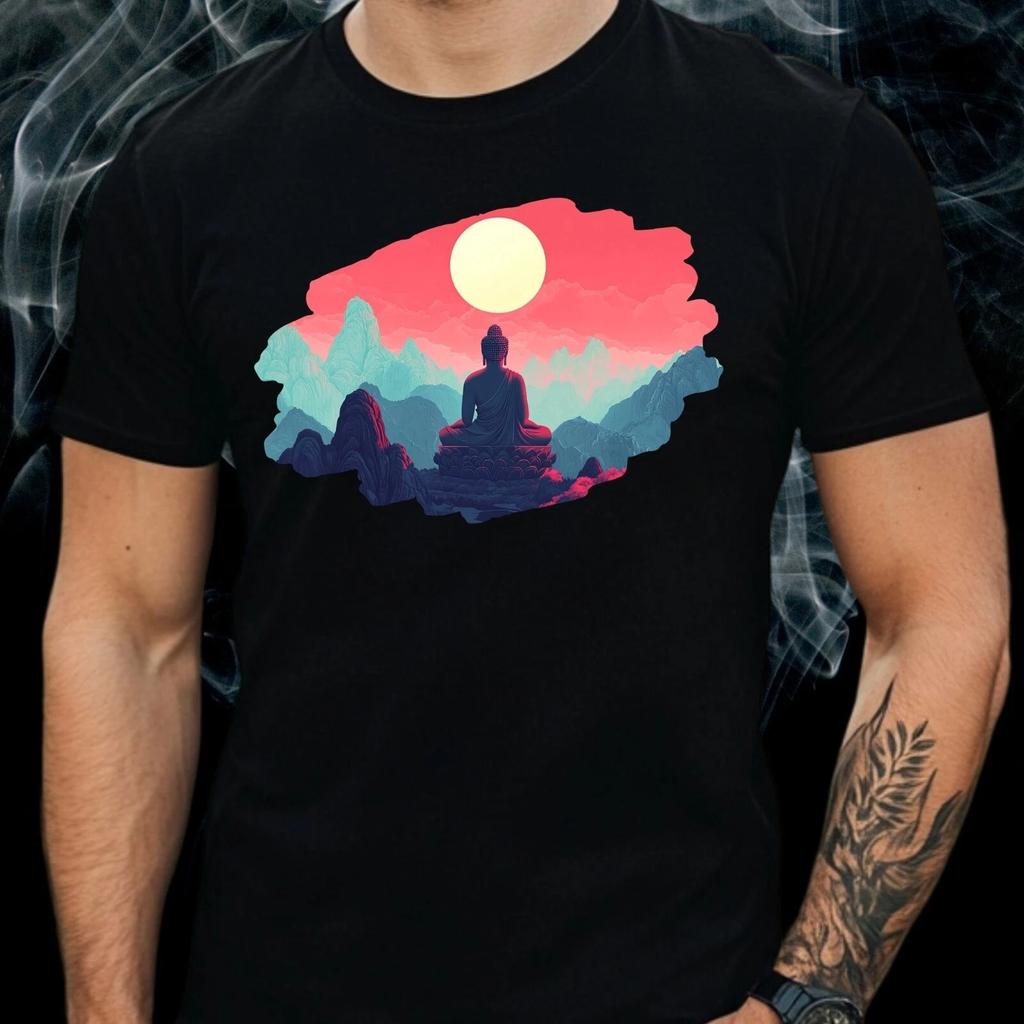 T-Shirt Herren Buddha Motiv Baumwolle Größe S bis 5XL