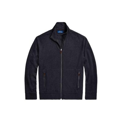 Polo SS24 однотонный вязаный свитер с высоким воротом и длинными рукавами на молнии, мужской свитер темно-серого цвета 710934580-001