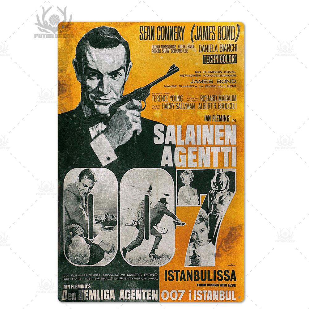 Putuo Декор 007 фильм металлический постер ретро классический фильм металлическая жестяная вывеска металлическая винтажная Настенный декор для бара, паба, клуба, мужская пещера