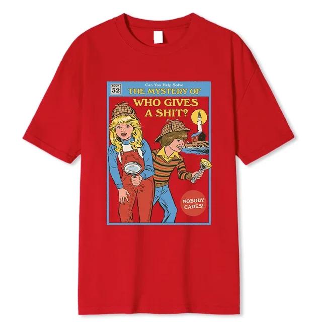 Можете ли вы помочь разгадать тайну «Кто насмехается?» Мужская футболка, модная повседневная уличная футболка большого размера, свободная хлопковая футболка, одежда