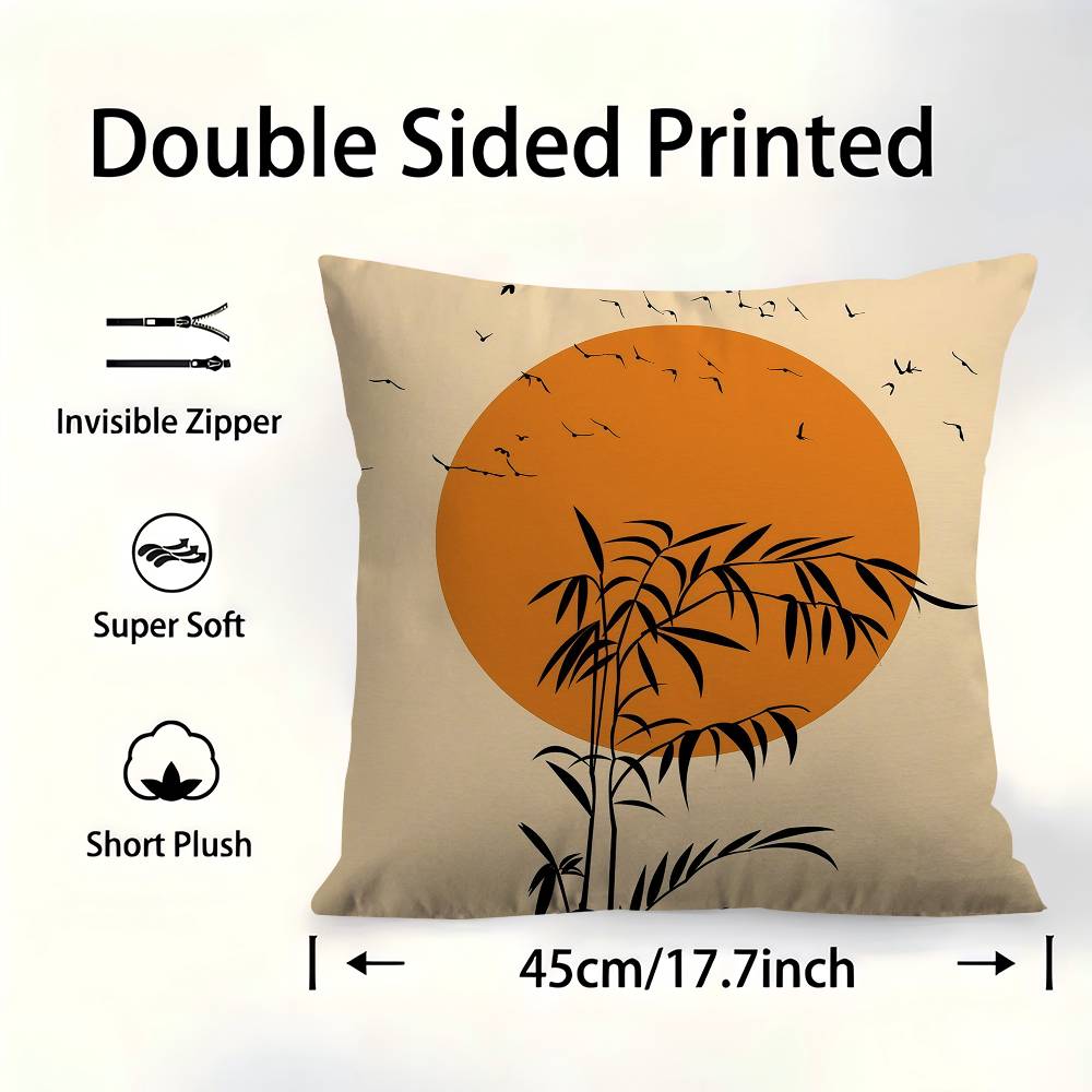 Modern Boho Style Tree Birds Sun Landscape Cushion Cover 30x50 Polyester Sofa Cushions Throw Pillows Home Decoration Pillowcover